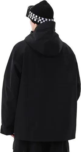 Miniatura 2 de Chaqueta de esquí para hombre 3L Anorak de snowboard, chamarra de nieve holgada con capucha, impermeable, cortavientos, aislante, para invierno