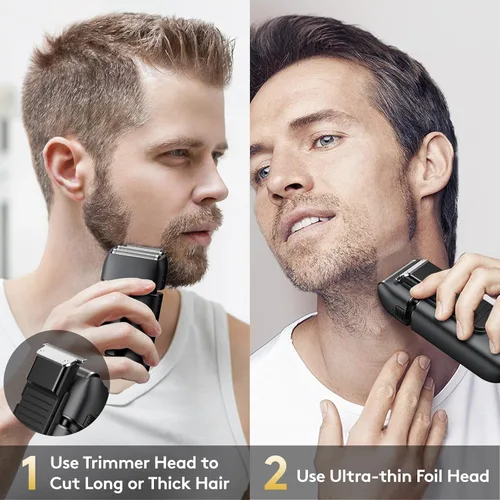 Miniatura 2 de Brightup - Afeitadoras eléctricas de lámina para hombres - Maquinilla de afeitar eléctrica suave y de corte cercano para hombres con recortador