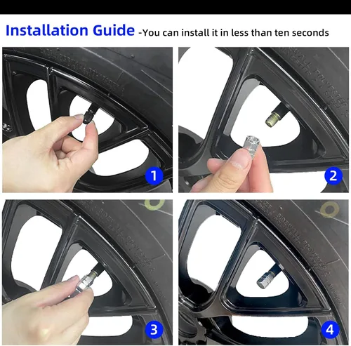 Miniatura 5 de Kewucn 8 PCS Tapas para Vástago de Válvula de Neumático de Coche, Cubiertas de Tapas de Aire de Aleación de Aluminio con Anillo de Goma, Cubiertas