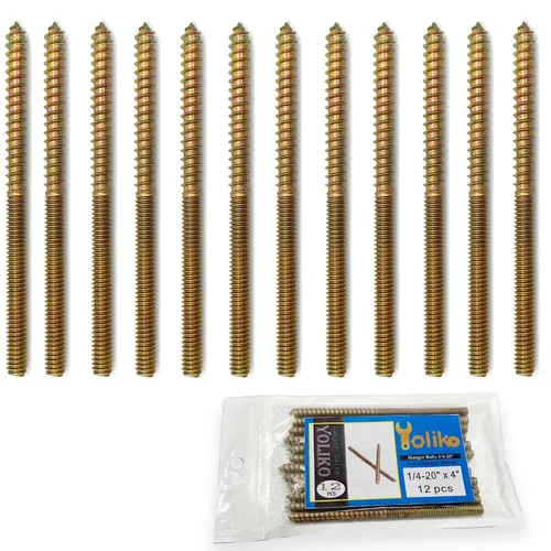 Miniatura 25 de Paquete de 12 unidades de pernos de gancho de 5/16-18 x 3 pulgadas negros