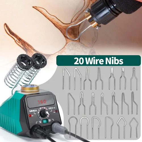 Miniatura 6 de Kit de combustión de madera de doble pluma YIHUA 939D-VI con pantalla digital con 20 puntas de alambre, pluma de combustión de madera desmontable, 2