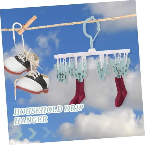 Miniatura 8 de Unomor 3 unids conveniente sujetadores percha portátil guantes estante resistente al viento secado 360° clips giratorios