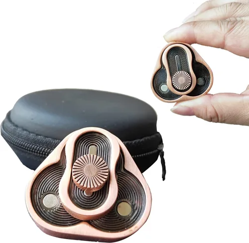 Miniatura 8 de Deslizador de metal para ansiedad, rotación triangular, forma de trébol, juguetes EDC para adultos para aliviar el estrés y la ansiedad, TDAH Negro