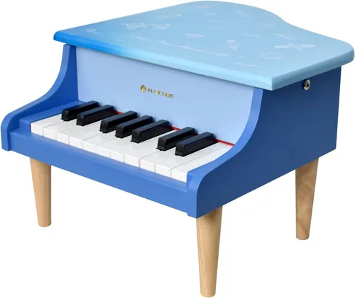 Piano de cola de 18 teclas para niños de 3 a 7 años de edad, principiantes, niñas, niños, primer mini piano, juguete educativo instrumento musical,