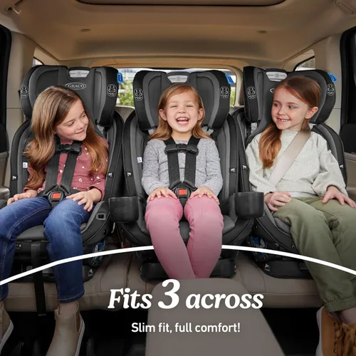 Miniatura 3 de Graco SlimFit3 LX 3 en 1 Asiento de coche delgado, orientado hacia atrás, orientado hacia adelante a asiento elevador de respaldo alto, Katrina
