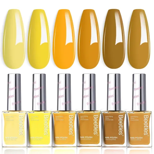 Miniatura 19 de Beetles Juego de esmaltes de uñas con brillantina, 6 colores de perlas pastel de ensueño, kit de esmalte de uñas de secado rápido, brillo de larga