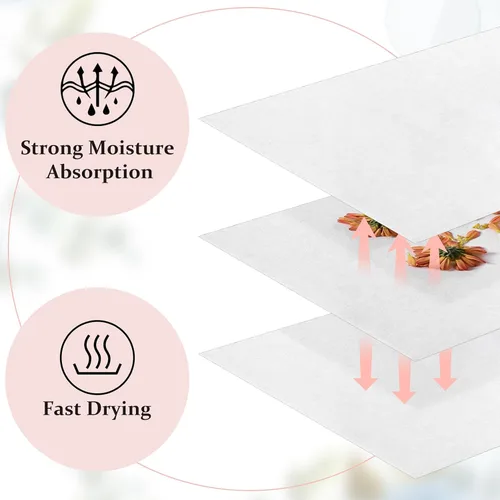 Miniatura 3 de Aboofx 42 hojas de papel absorbente para prensado de flores, gran tamaño 8 x 11.5 pulgadas A4, hojas de papel absorbente altamente absorbentes