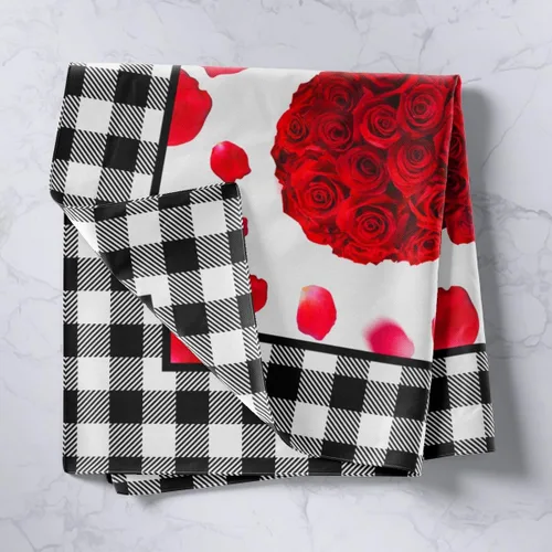 Miniatura 2 de Tapiz femenino de flores de rosas rojas, tapiz de pared para el día de San Valentín, decoración de habitación de niñas y mujeres, diseño de retazos