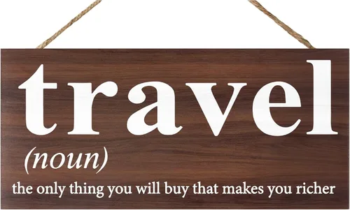 Miniatura 8 de Cartel de viaje, lo único que comprarás que te hace más rico, decoración de regalos de viaje y colgante de pared, fabricado en Estados Unidos