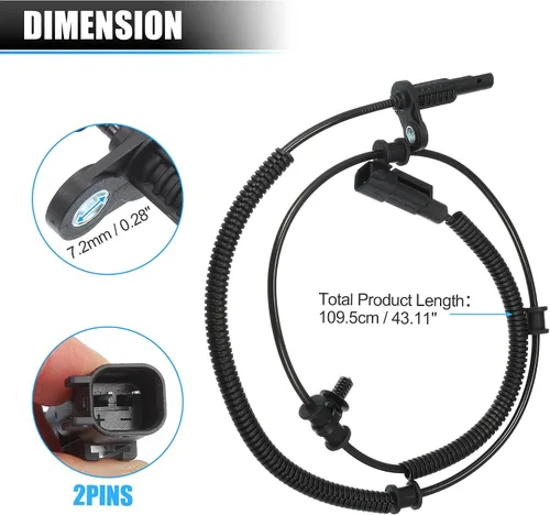 Miniatura 6 de X AUTOHAUX 2 unids ABS Sensor de velocidad de rueda trasera izquierda derecha Sensor de freno ABS para Ram 1500 2013-2018 para Ram 1500 Classic