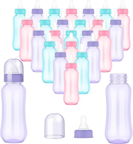 Norme 24 botellas de plástico de 9.5 onzas con chug shower juego de fiesta para decoración de ducha, regalos de revelación de género (muchos colores)