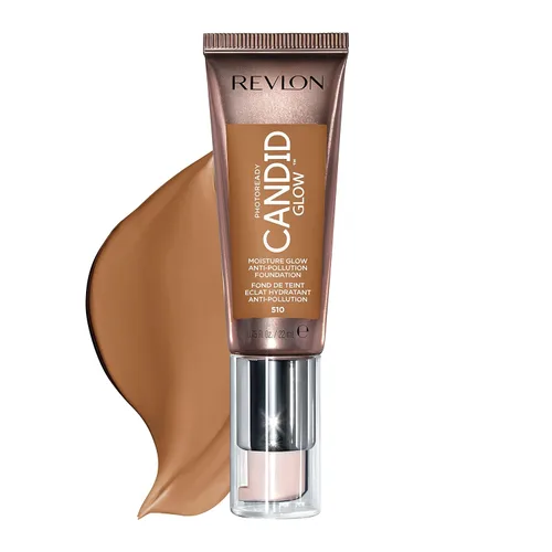 Miniatura 18 de Revlon PhotoReady Candid Glow - Base de maquillaje anticontaminación con vitamina E y aceite de haya, ingredientes anti-luz azul, sin parabenos, Moca