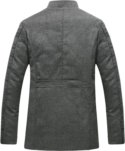 Miniatura 2 de Wantdo - Chaqueta cortavientos de cuello alto para hombre, mezcla de lana