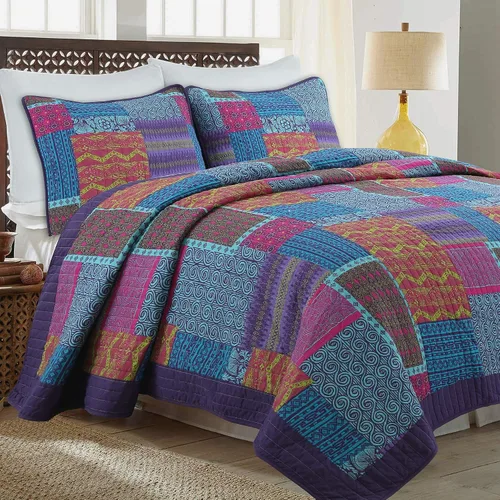 Miniatura 17 de Cozy Line Home Fashions - Juego de ropa de cama reversible de 100% algodón con patchwork real cosido a mano, color mostaza amarilla, estilo granja