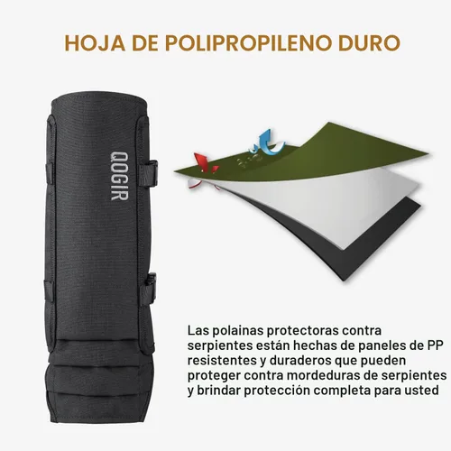 Miniatura 5 de QOGIR Polainas de serpiente para cazar: protectores de serpiente duraderos, polainas de polaina de serpiente para hombres y mujeres, protección Negro