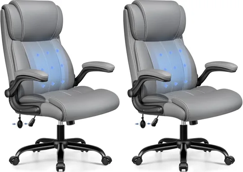 Miniatura 17 de BESTFAIR Silla de Oficina Ergonómica - Silla de Escritorio para Computadora, Sillas Ejecutivas de Cuero con Respaldo Alto, Soporte Lumbar Ajustable