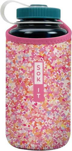 Miniatura 52 de Sok It BotlSok Funda para botella de agua con cubierta de neopreno aislante (Floral abstracto, se ajusta a CamelBak o Nalgene de 12 onzas)