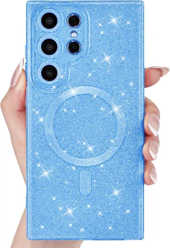 Miniatura 21 de Svanove Funda magnética con purpurina para Samsung Galaxy S22, compatible con Magsafe Cute, brillante, brillante, estética, dura y brillante