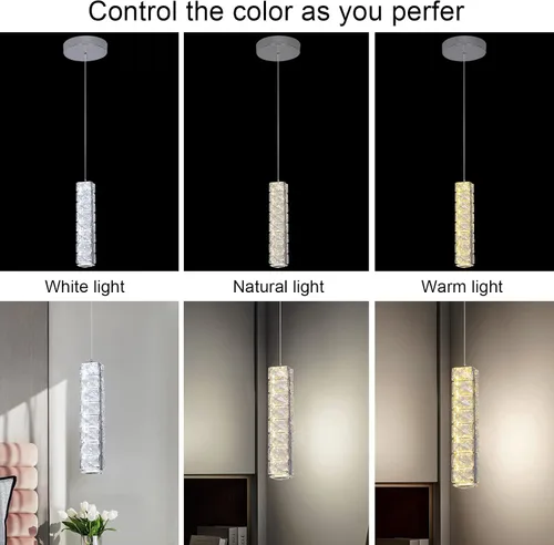 Miniatura 6 de Lámpara de techo LED de cristal, moderna lámpara de techo semiempotrada para sala de estar, comedor, dormitorio, isla de cocina, entrada