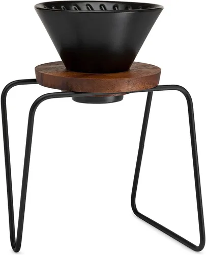 Miniatura 2 de ChefWave Juego de cafetera de una sola porción con gotero de cerámica estilo V60 y taza de café, sin BPA, compatible con filtros No. 2 (2 artículos)