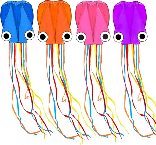 Miniatura 16 de Cometas de pulpo para niños y adultos fáciles de volar, 24 x 158 pulgadas, kit de cometa grande y suave para niños y niñas, juego de cometa de playa