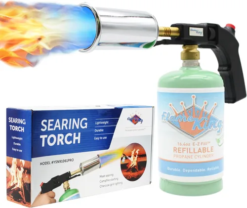 Flame King Pistola de Parrilla de Propano Antorcha, Antorcha de Cocina Culinaria para Cocina Sous Vide, Sellado, Cocina Profesional,