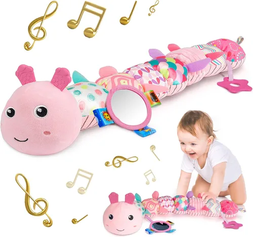 Miniatura 8 de Sumobaby - Juguetes de peluche musicales para bebés, con múltiples texturas sensoriales, sonajero y crujidos, para tiempo boca abajo, recién nacidos