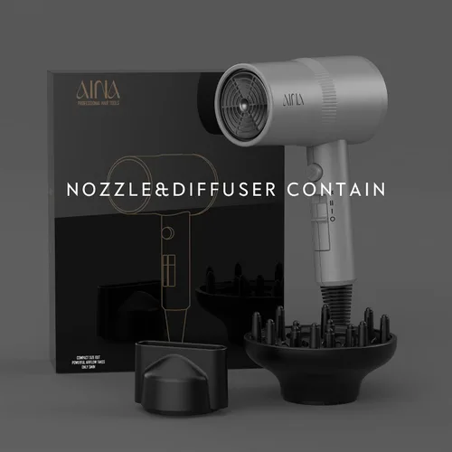 Miniatura 5 de AINA Secador de cabello con difusor, secador de cabello para mujeres Tecnología iónica avanzada, revestimiento cerámico Función de disparo frío