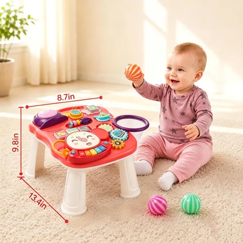 Miniatura 9 de CUTE STONE Andador para bebé para niños y niñas, 2 en 1 Andador de sentarse a pararse con centro de actividades, juguete para caminar de bebé