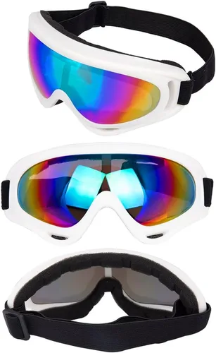 Miniatura 3 de LJDJ Gafas de esquí para motocicleta, gafas de snowboard, juego de 2 – Dirt Bike ATV Motocross anti-UV ajustables para montar fuera de carretera