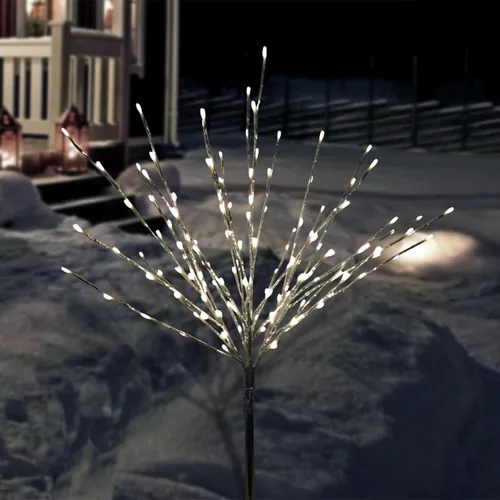 Miniatura 12 de Alpine Corporation Estaca metálica para árbol de 39 pulgadas de alto para interiores y exteriores, decoración navideña con luces LED verdes