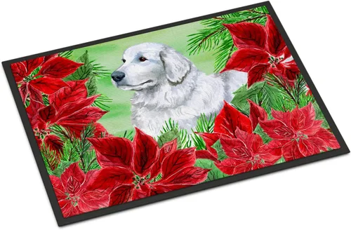 Miniatura 58 de Caroline's Treasures CK1311MAT Cavalier Spaniel Poinsettas - Felpudo de 18 x 27 pulgadas, tapete para puerta delantera, interior y exterior