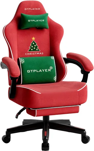 Miniatura 9 de GTPLAYER Silla de juegos grande y alta con reposapiés, sillas de videojuegos de asiento extra ancho para adultos - Respaldo alto ergonómico