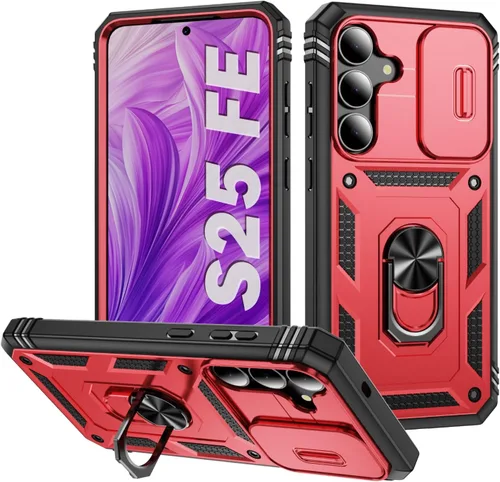 Miniatura 107 de PASNEW Funda para Samsung Galaxy S22 Ultra 5G, cubierta de cámara deslizante y soporte de dedo de metal giratorio de 360°, militar, resistente, a