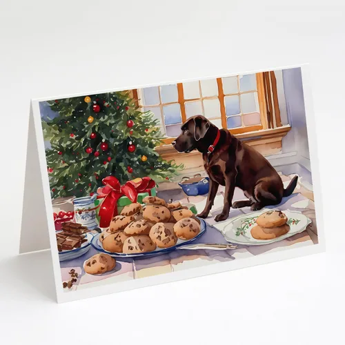 Miniatura 107 de Caroline's Treasures DAC3884GCA7P Paquete de 8 tarjetas en blanco de Navidad con galletas de husky siberiano Tarjetas de felicitación con sobres