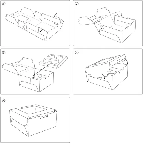Miniatura 4 de EUSOAR Cajas para magdalenas, 4 unidades, 50 recipientes para magdalenas, cajas para magdalenas con ventana de inserción y exhibición, portador