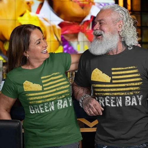 Miniatura 2 de Green Bay - Camiseta de fútbol para mujer, camisetas de cabeza de queso de Estados Unidos, ropa para el día del partido