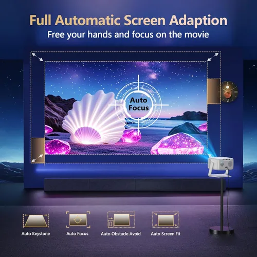 Miniatura 7 de [3500 descargas ultra brillantes/aplicaciones oficiales/65W Dolby Audio/soporte 4K] Proyector inteligente para exteriores con WiFi y Bluetooth