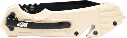 Miniatura 4 de Smith & Wesson M&P FDE - Cuchillo plegable asistido por resorte SS de alto carbono de 8.2 pulgadas con hoja tanto dentada de 8 pulgadas y mango