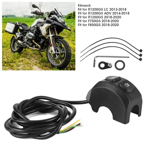Miniatura 3 de EVGATSAUTO Kit de interruptor de luz antiniebla para R1200GS, R1250GS, F750GS, F850GS - Botón de control de lámpara antiniebla de motocicleta