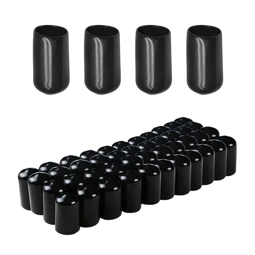 Miniatura 18 de Cubierta de tapa de extremo redondo de goma 0.08 pulgadas (0.079 in), protectores de rosca de tornillo de PVC flexible de tubería de tubería