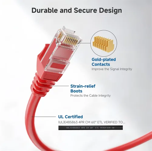 Miniatura 49 de Cable Matters 10Gbps 5-Pack de cables Ethernet Cat 6 cortos sin enganches - 1 pie, cable Cat 6, cable Cat6, cable Ethernet, blanco
