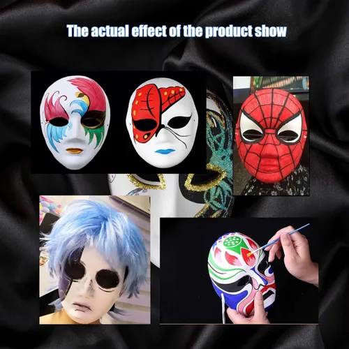 Miniatura 7 de 10 máscaras faciales completas de bricolaje, máscara de papel blanco pintable en blanco, máscara de bricolaje para manualidades, mascarada, cosplay