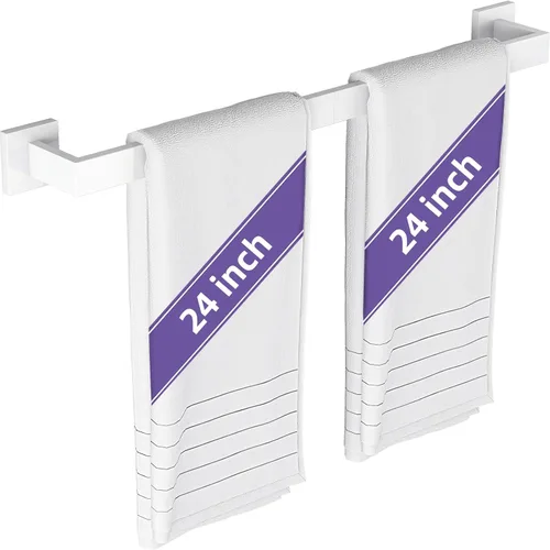 Miniatura 10 de Toallero de baño de 24 pulgadas, toalleros de 24 pulgadas para montaje en pared de baño, organizador de toallas de mano de acero inoxidable 304