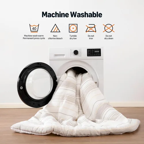 Miniatura 5 de Amazon Basics - Juego de edredón de 2 piezas, edredón de microfibra jacquard y funda de almohada, ropa de cama para todas las estaciones, Beige a