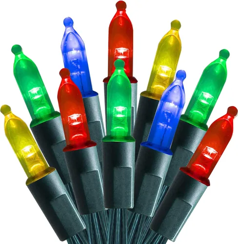 FUNPENY - Cadenas de luces de Navidad multicolores, paquete de 4, total 64 pies, 200 luces LED, tira de luces mini operadas con batería con 8 modos,