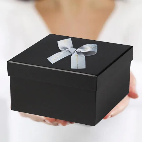 Miniatura 3 de Briful Cajas de regalo cuadradas con tapas, juego de 4 cajas de regalo negras, cajas de regalo de varios tamaños, cajas de regalo para regalos