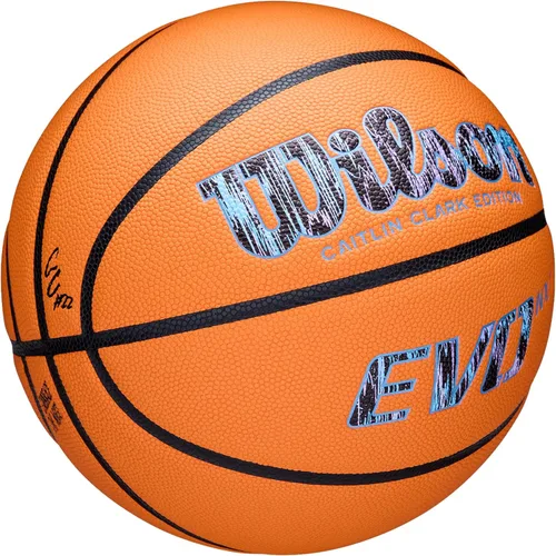 Miniatura 2 de Wilson NCAA Evo NXT Balones de Baloncesto Oficiales para Juegos en Interiores - Tamaños 6 y 7 Caitlin Clark - Naranja/Negro
