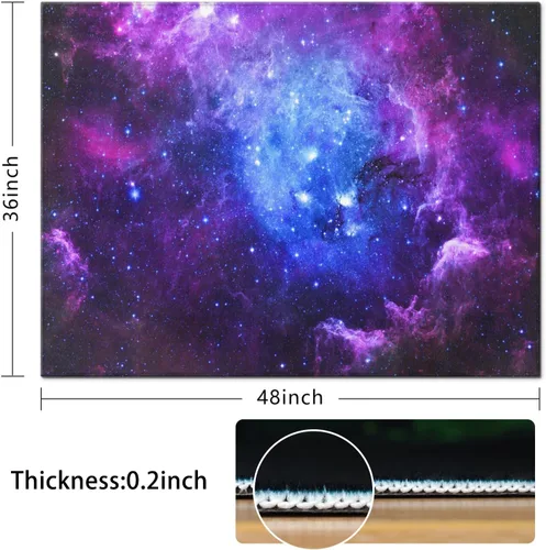 Miniatura 6 de Tapete para silla de juegos para alfombra de suelo de madera dura y baldosas, alfombra de juegos de 36"x48" para sala de juegos, alfombra galaxia