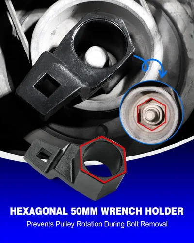 Miniatura 5 de BETOOLL Juego de llaves de sujeción de llave de manivela de 0.748 in y llave de cigüeñal de 1.969 in compatible con motores Honda y Acura